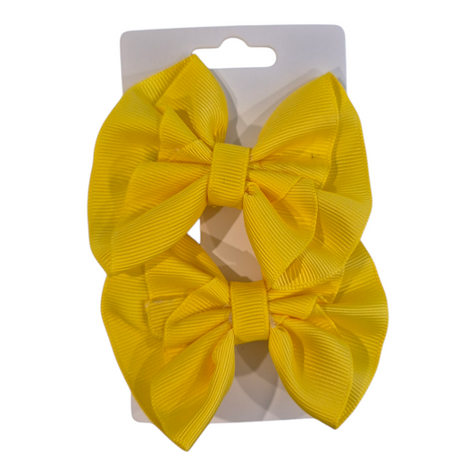 Mille Frille Pigtail Hair Clips / Hair Ties – Yellow (Set of 2)