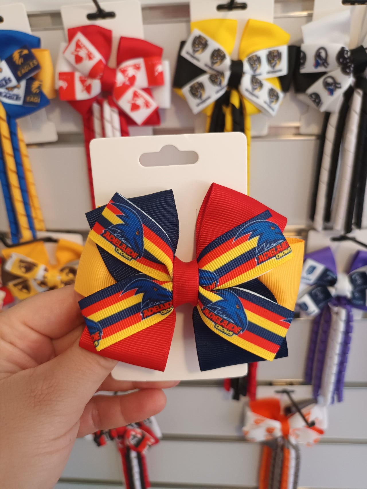 Footy Bow Clip (Only)- Custom Made in your Footy team colours