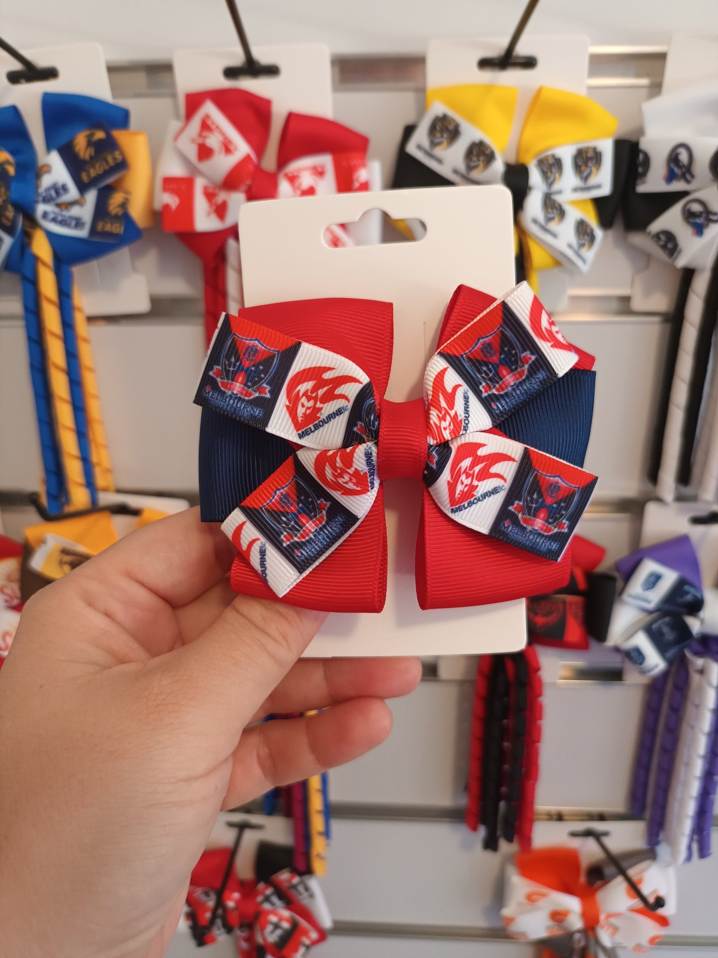 Footy Bow Clip (Only)- Custom Made in your Footy team colours