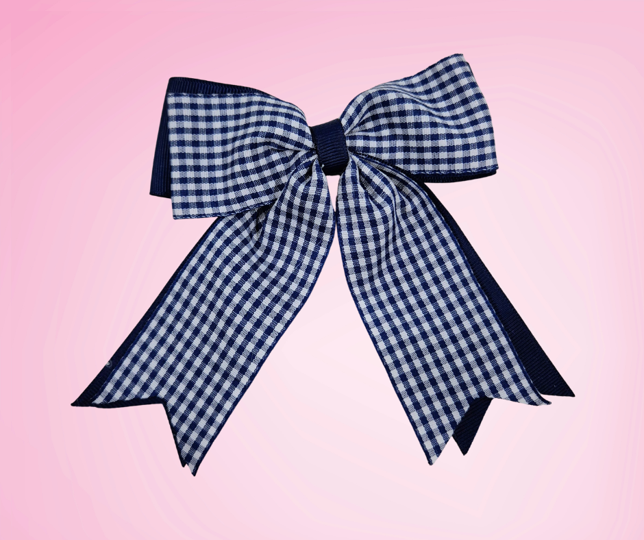 The Lily Gingham Bow - Navy
