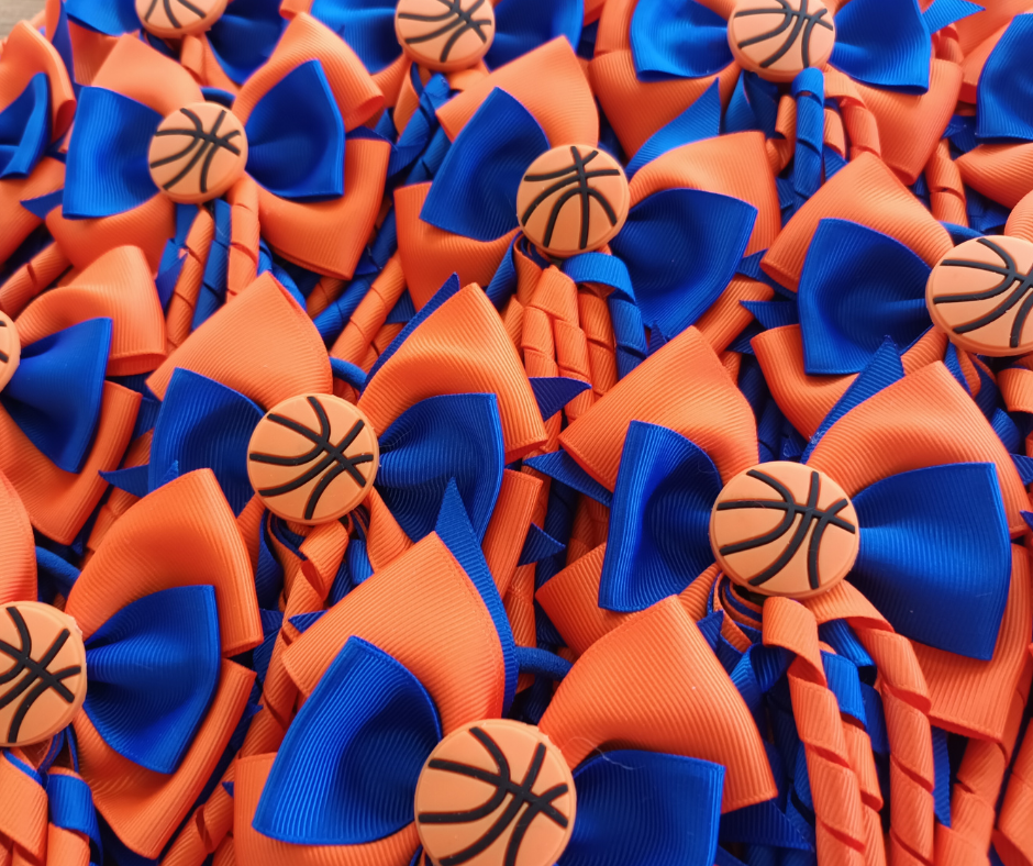 Bow Korker Hairtie for Sports Clubs - custom made, choose colours needed