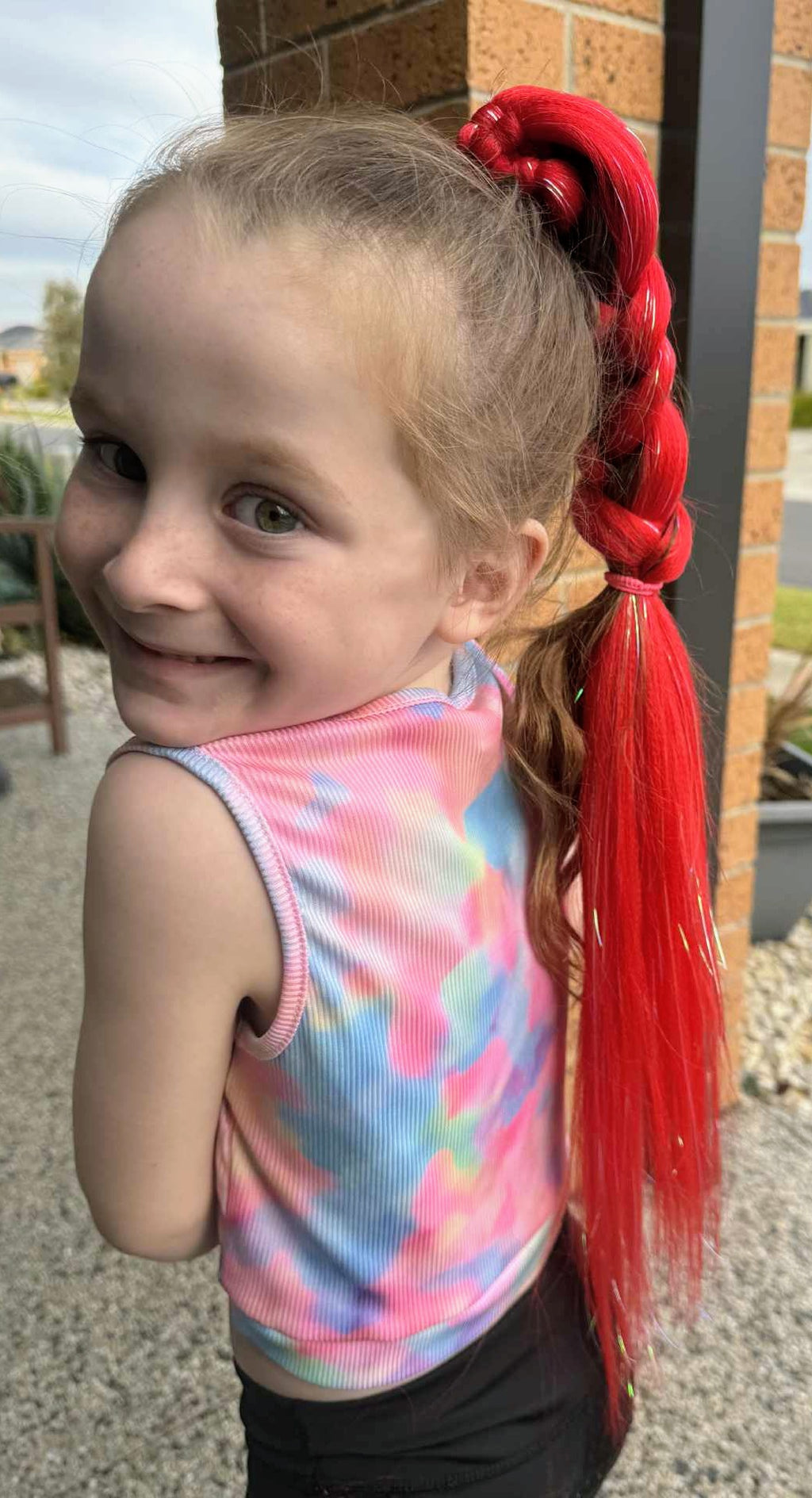 Unicorn Straight Ponytail 60cm - Red