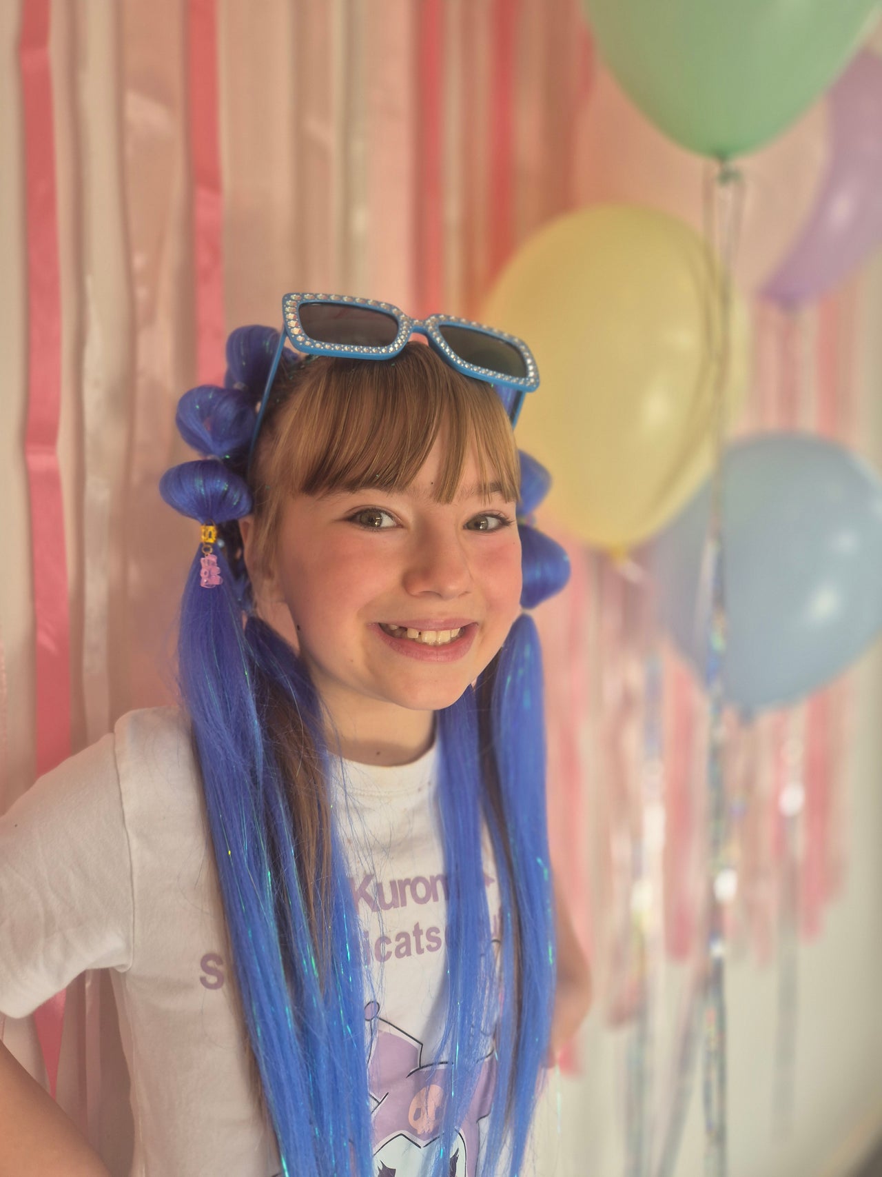 Unicorn Straight Pigtails 60cm - Blue