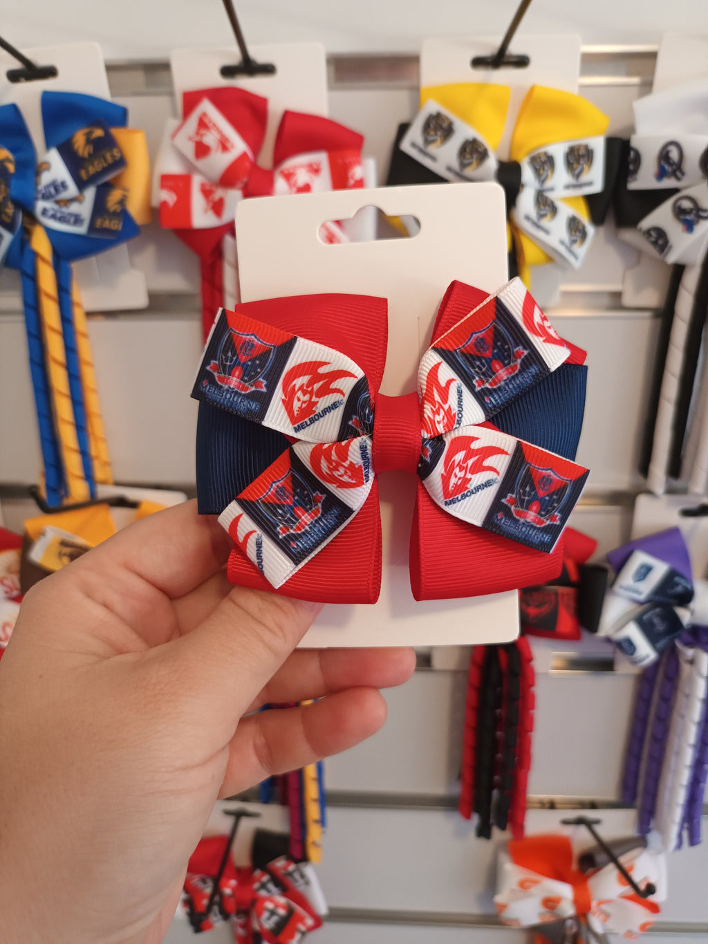 Footy Bow Clip (Only)- Custom Made in your Footy team colours