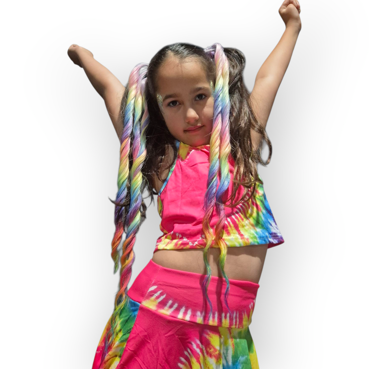 Mermaid Wave Ponytail - Bright Rainbow 60cm