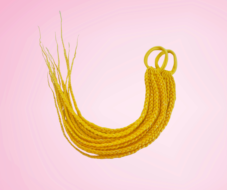 Mermaid pigtail braid set 60cm - Yellow