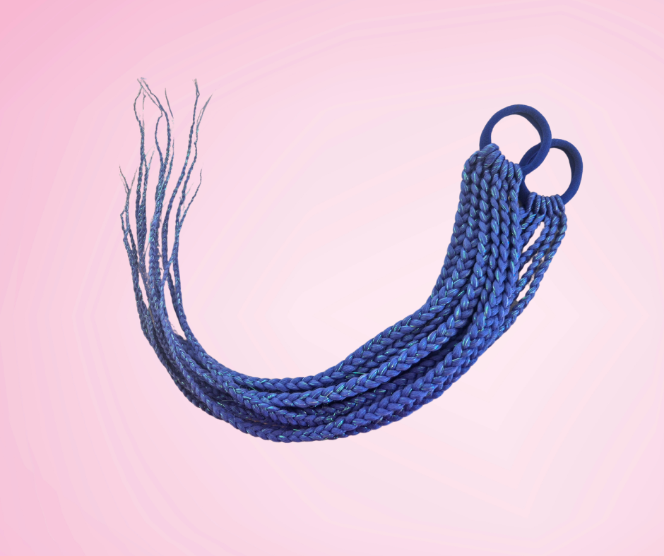 Mermaid pigtail braid set 60cm - Blue