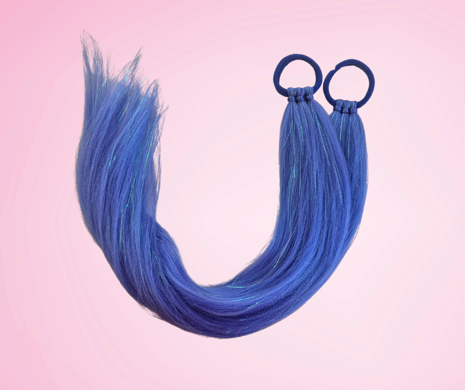 Unicorn Straight Pigtails 60cm - Blue