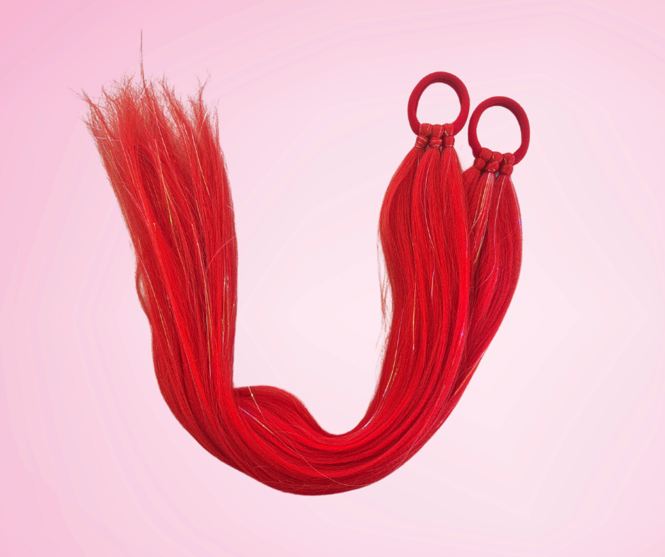 Unicorn Straight Pigtails 60cm - Red