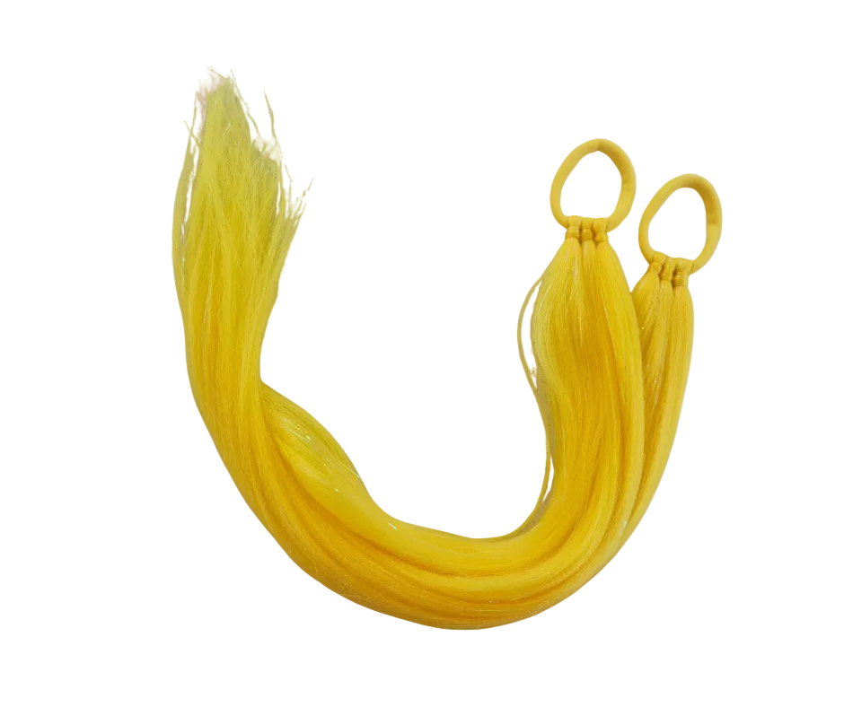 Unicorn Straight Pigtails 60cm - Yellow