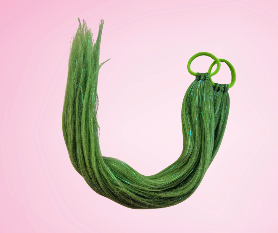 Unicorn Straight Pigtails 60cm - Green
