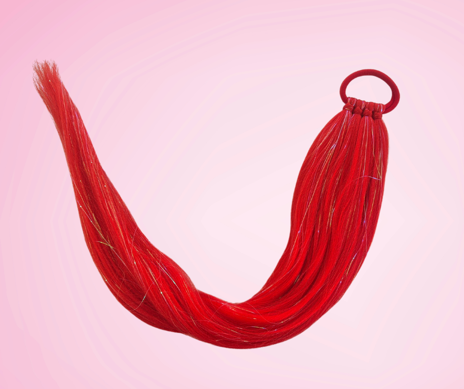 Unicorn Straight Ponytail 60cm - Red