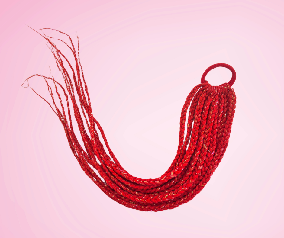 Mermaid Plaited Ponytail 60cm - Red