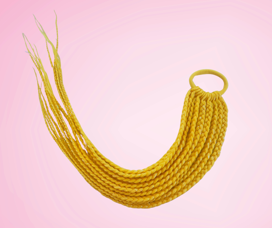 Mermaid Plaited Ponytail 60cm - Yellow