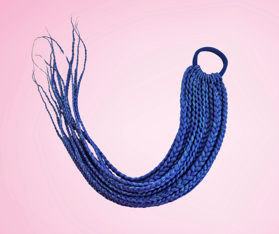 Mermaid Plaited Ponytail 60cm - Blue
