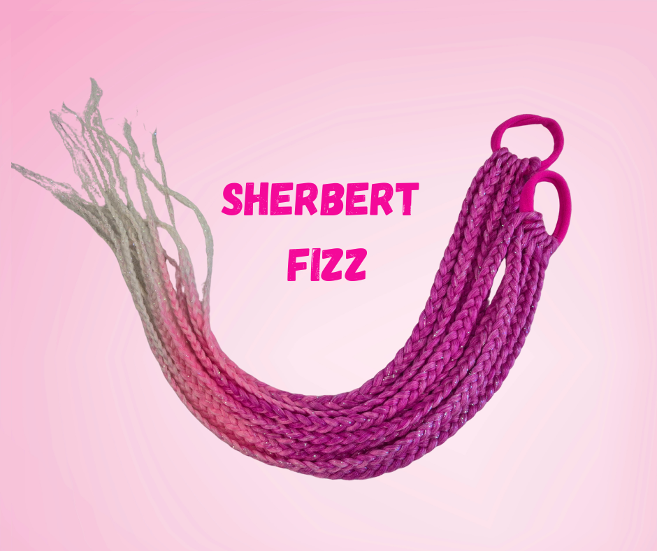 60cm Mermaid (Plaited) Piggy Tails - Sherbert Fizz