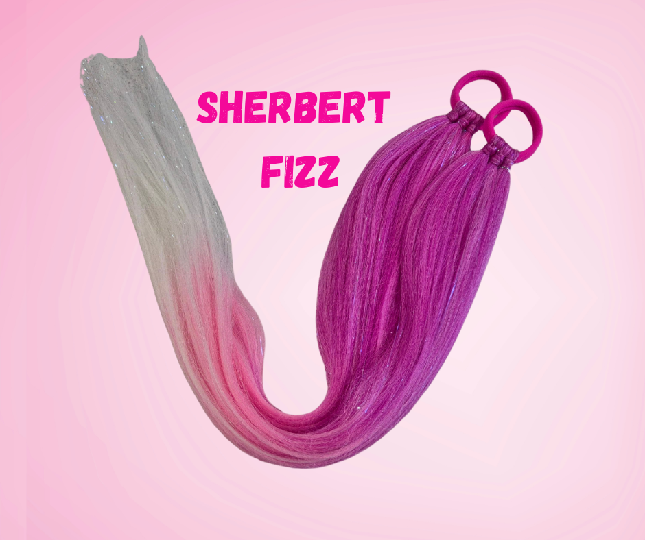 60cm Unicorn Piggy Tails - Sherbert Fizz