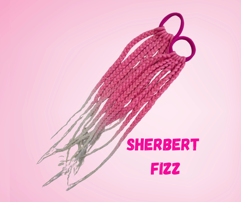 40cm Mermaid (Plaited) Piggy Tails - Sherbert Fizz