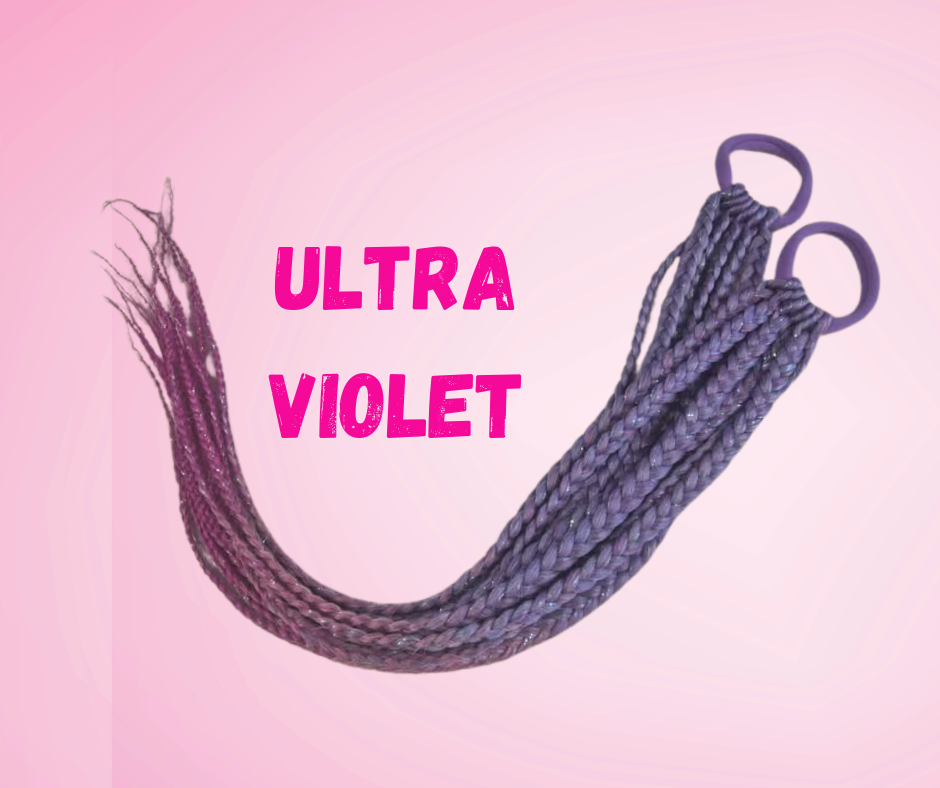60cm Mermaid (Plaited) Piggy Tails -Ultra Violet