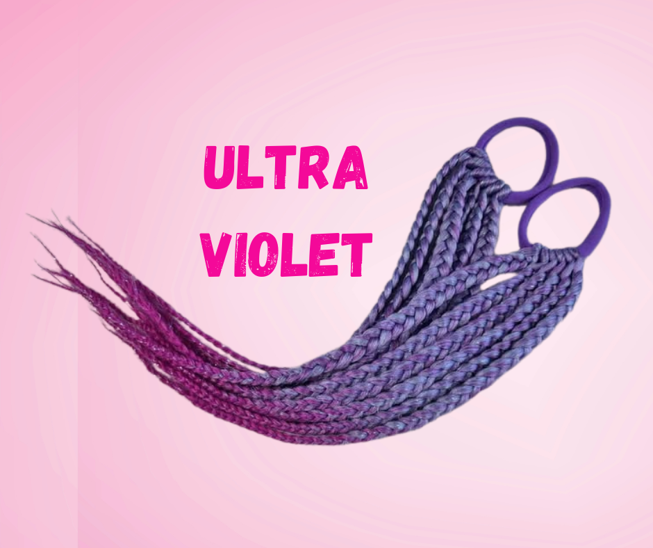 40cm Mermaid (Plaited) Piggy Tails - Ultra Violet