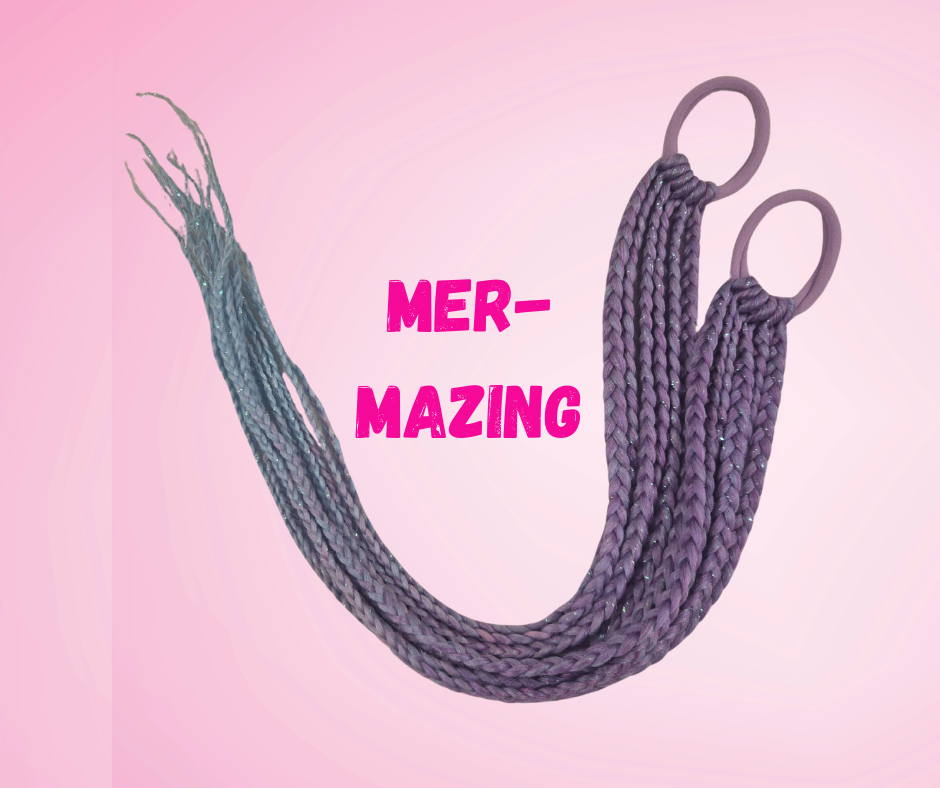 60cm Mermaid (Plaited) Piggy Tails - Mer-Mazing