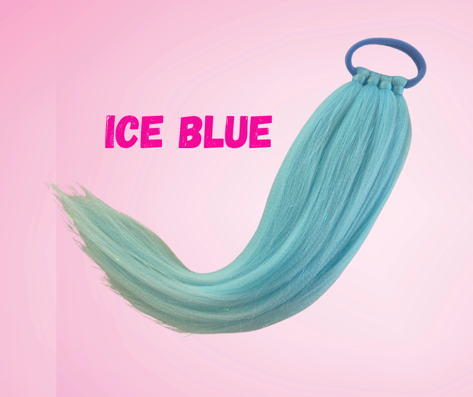 40cm Unicorn Ponytail - Ice Blue