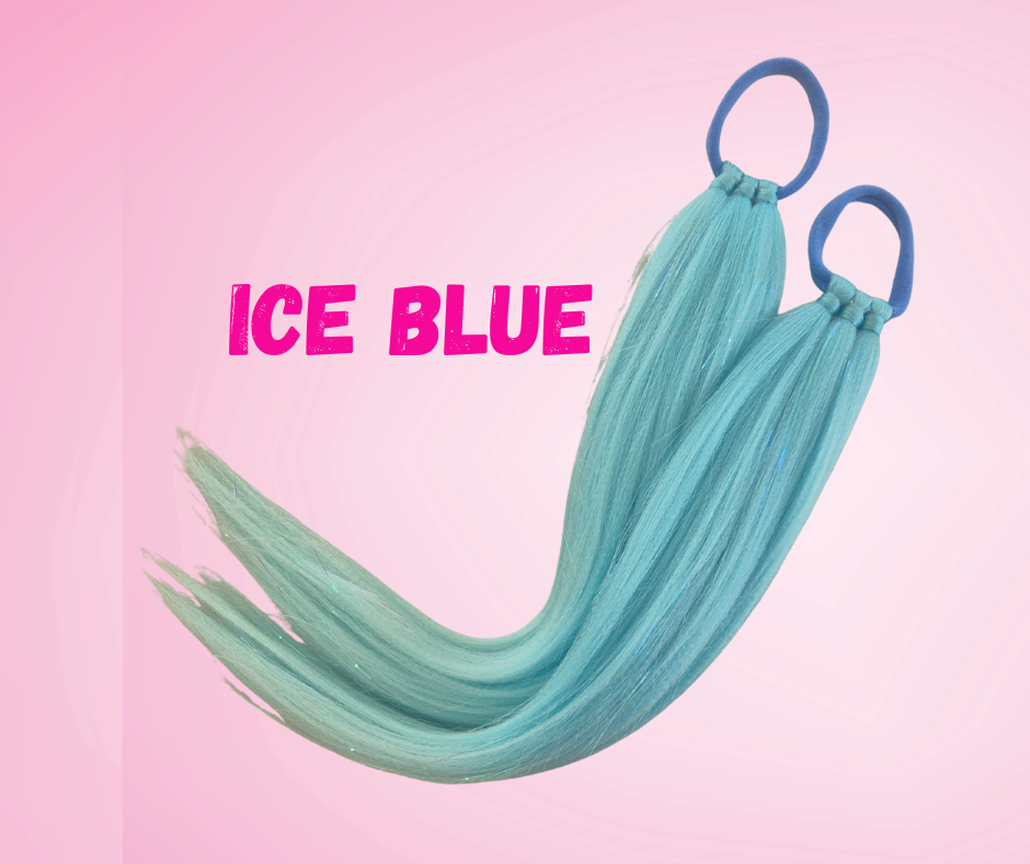 40cm Unicorn Piggy tails - Ice Blue