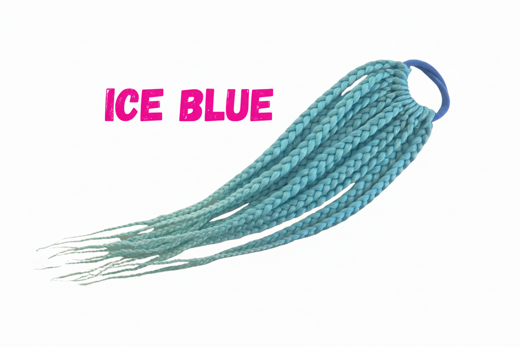 40cm Mermaid (Plaited) Ponytail - Ice Blue
