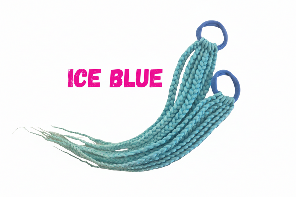 40cm Mermaid (Plaited) Piggy Tails - Ice Blue