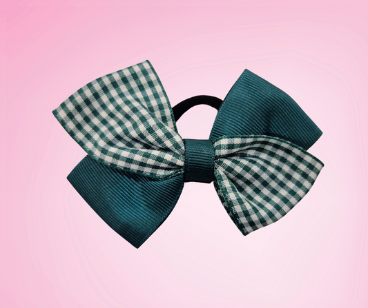 The Daisy Gingham Bow - Green