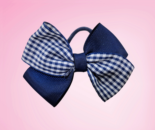 The Daisy Gingham Bow - Navy
