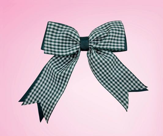 The Lily Gingham Bow - Green