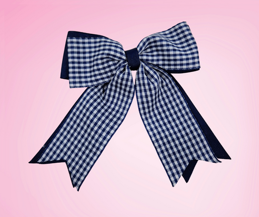 The Lily Gingham Bow - Navy