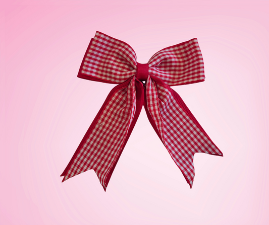 The Lily Gingham Bow - Red