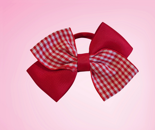 The Daisy Gingham Bow - Red