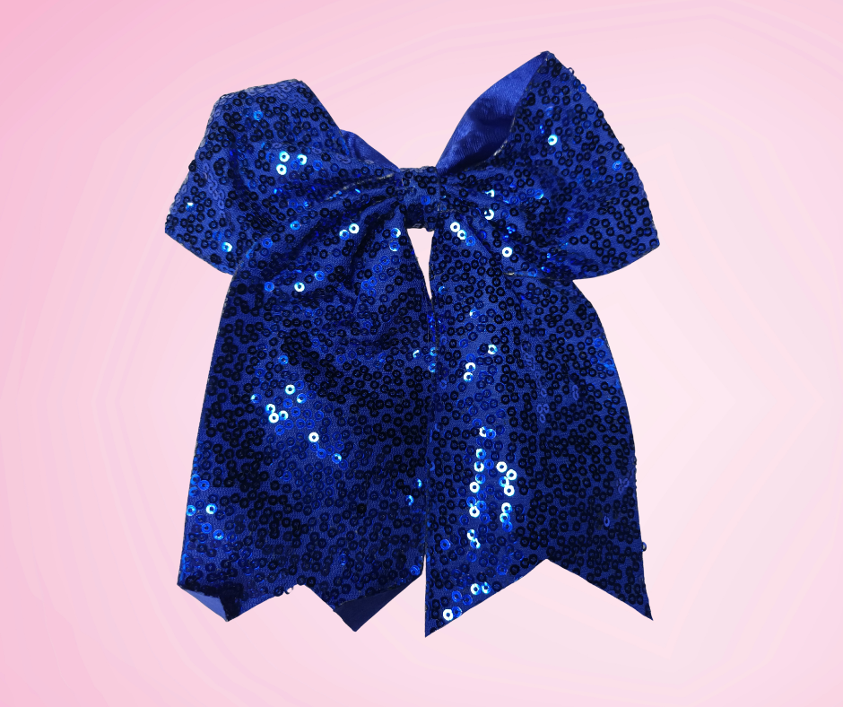 House Coloured Glitter Bow - Blue
