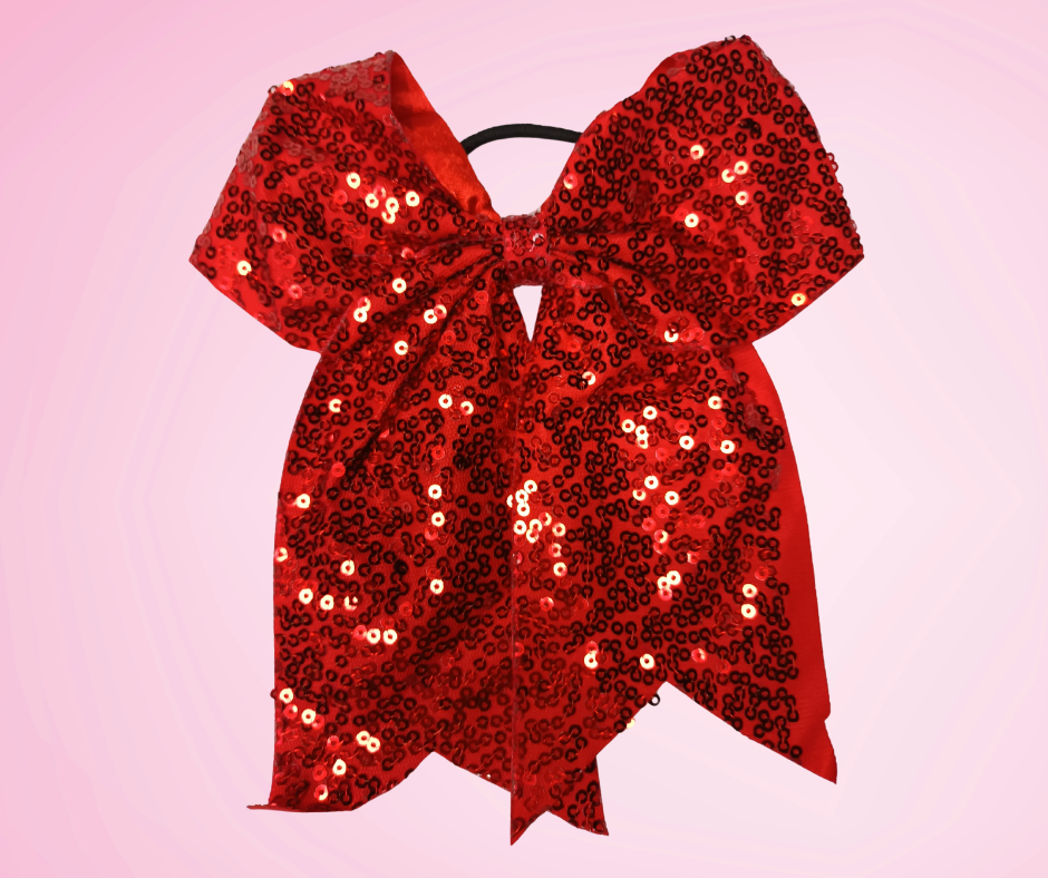House Coloured Glitter Bow - Red