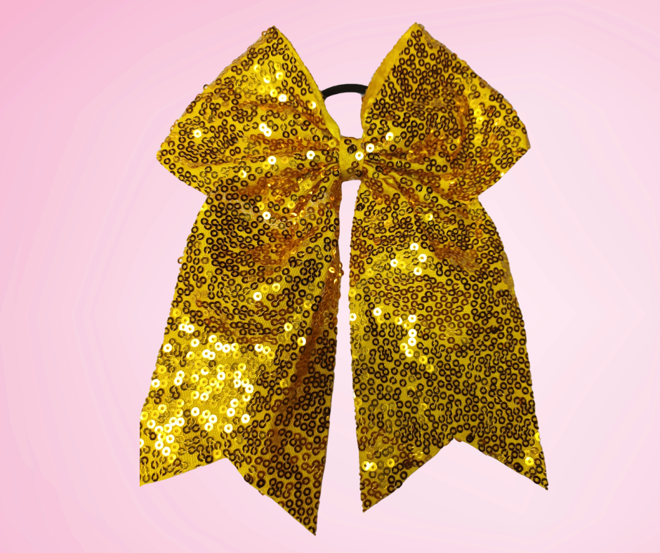 House Coloured Glitter Bow - Yellow