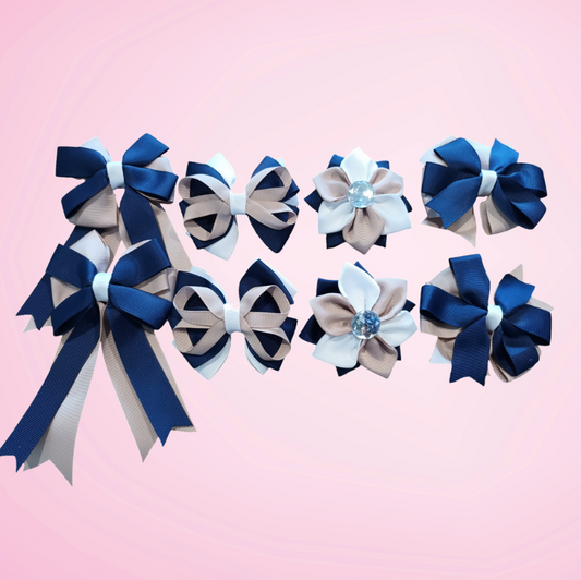 Bow Plus Pack - School Hair Accessories -custom made, choose colours needed