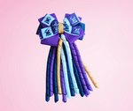 Footy Bow Korker Clip - Purple, Navy, White & Yellow Gold
