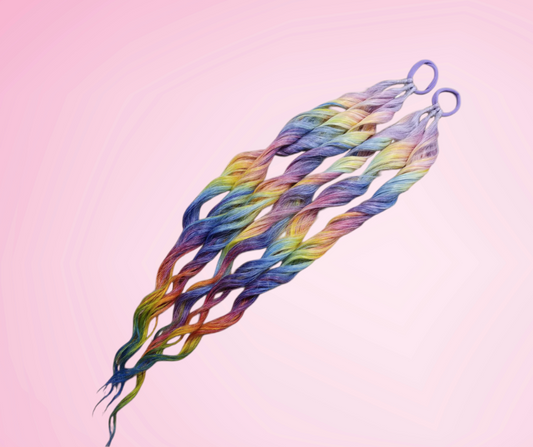 Mermaid Wave Pigtails - Bright Rainbow