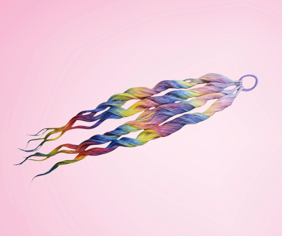 Mermaid Wave Ponytail - Bright Rainbow 60cm