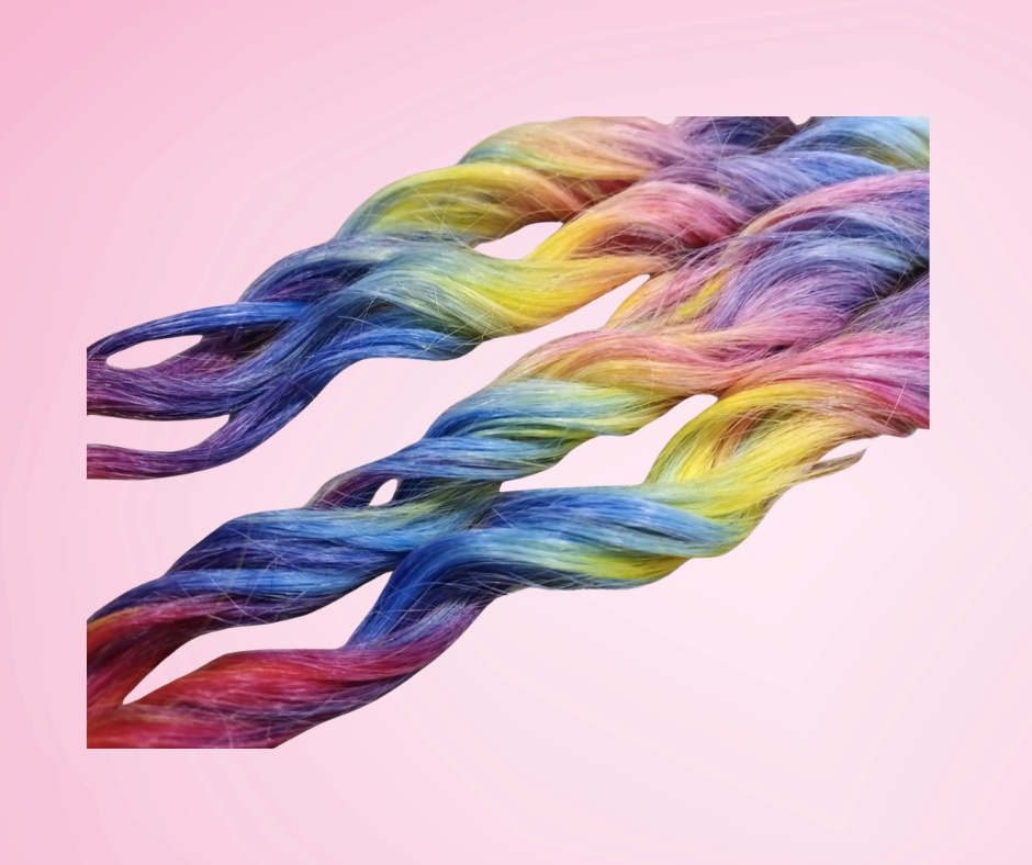 Mermaid Wave Pigtails - Bright Rainbow