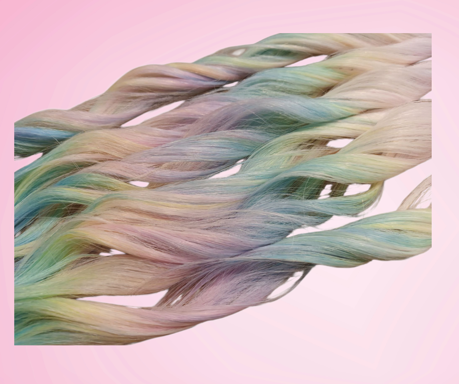 Mermaid Wave Ponytail - Pastel Rainbow 60cm