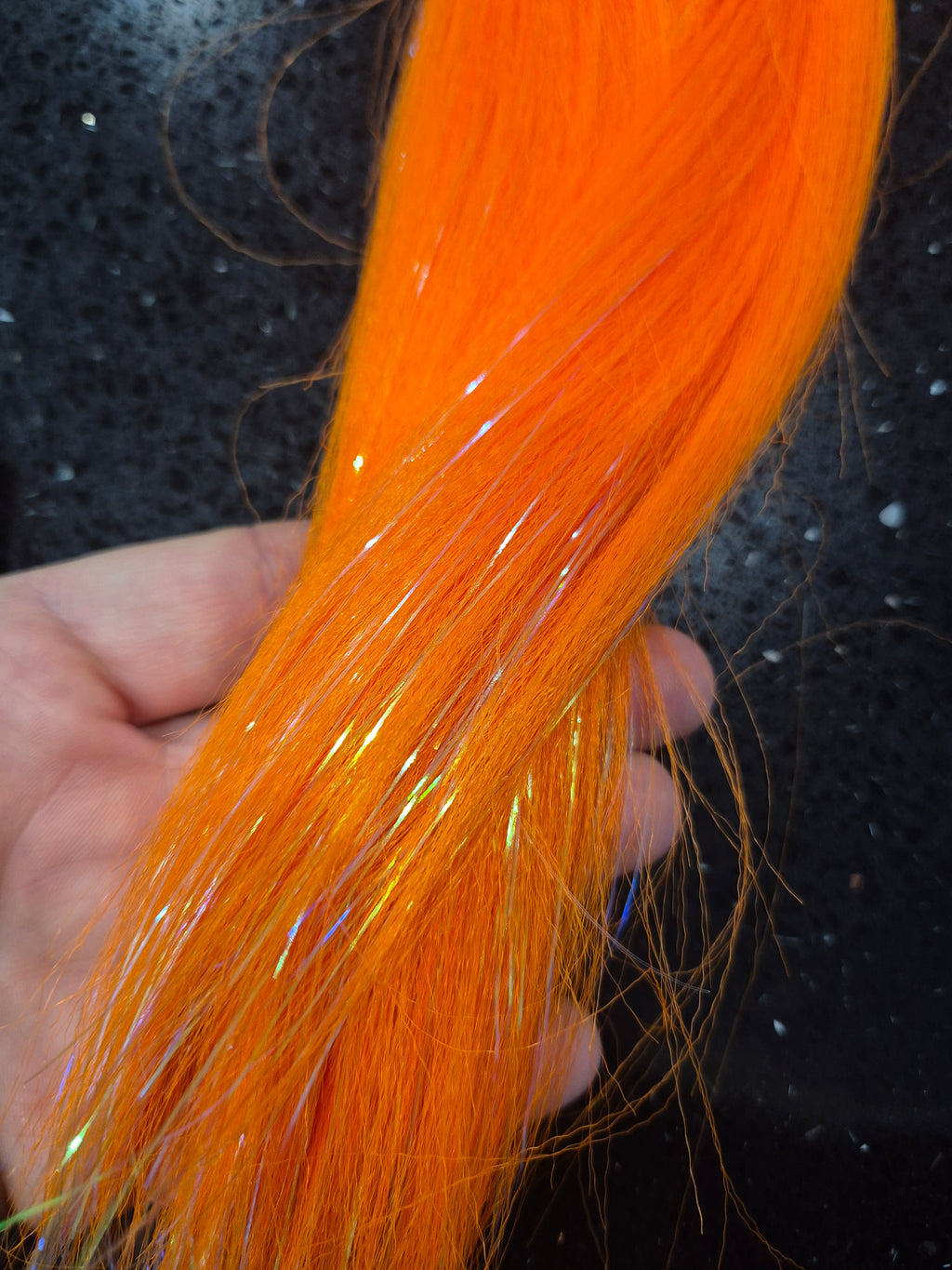 Orange – Glitter Braiding Hair 100g 🧡✨
