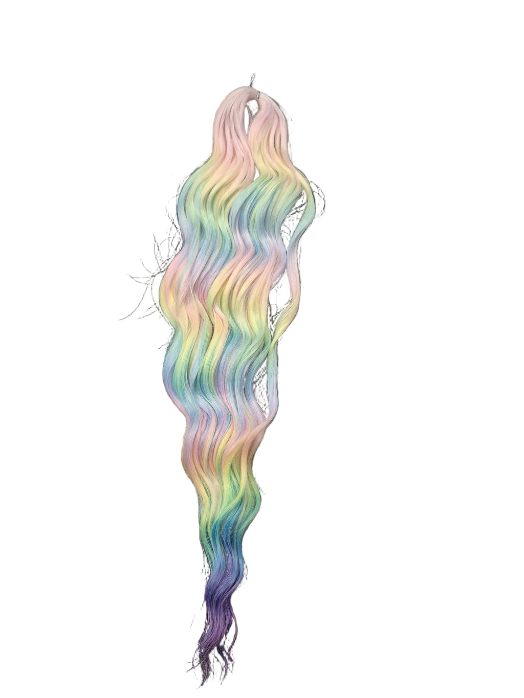 Pastel Rainbow Wavy Braiding Hair 60cm - 100gm 🌈✨