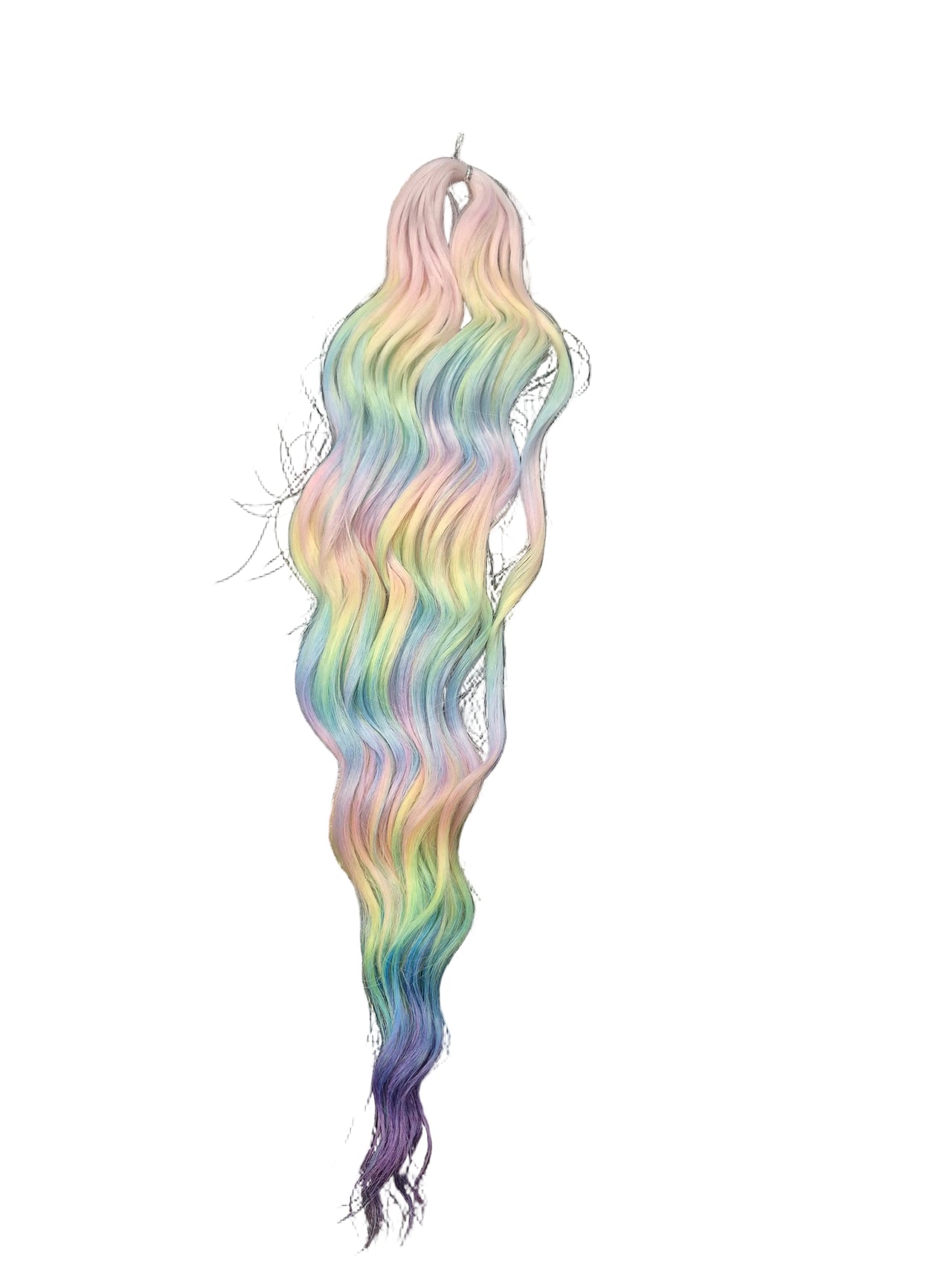 Pastel Rainbow Wavy Braiding Hair 60cm - 100gm 🌈✨