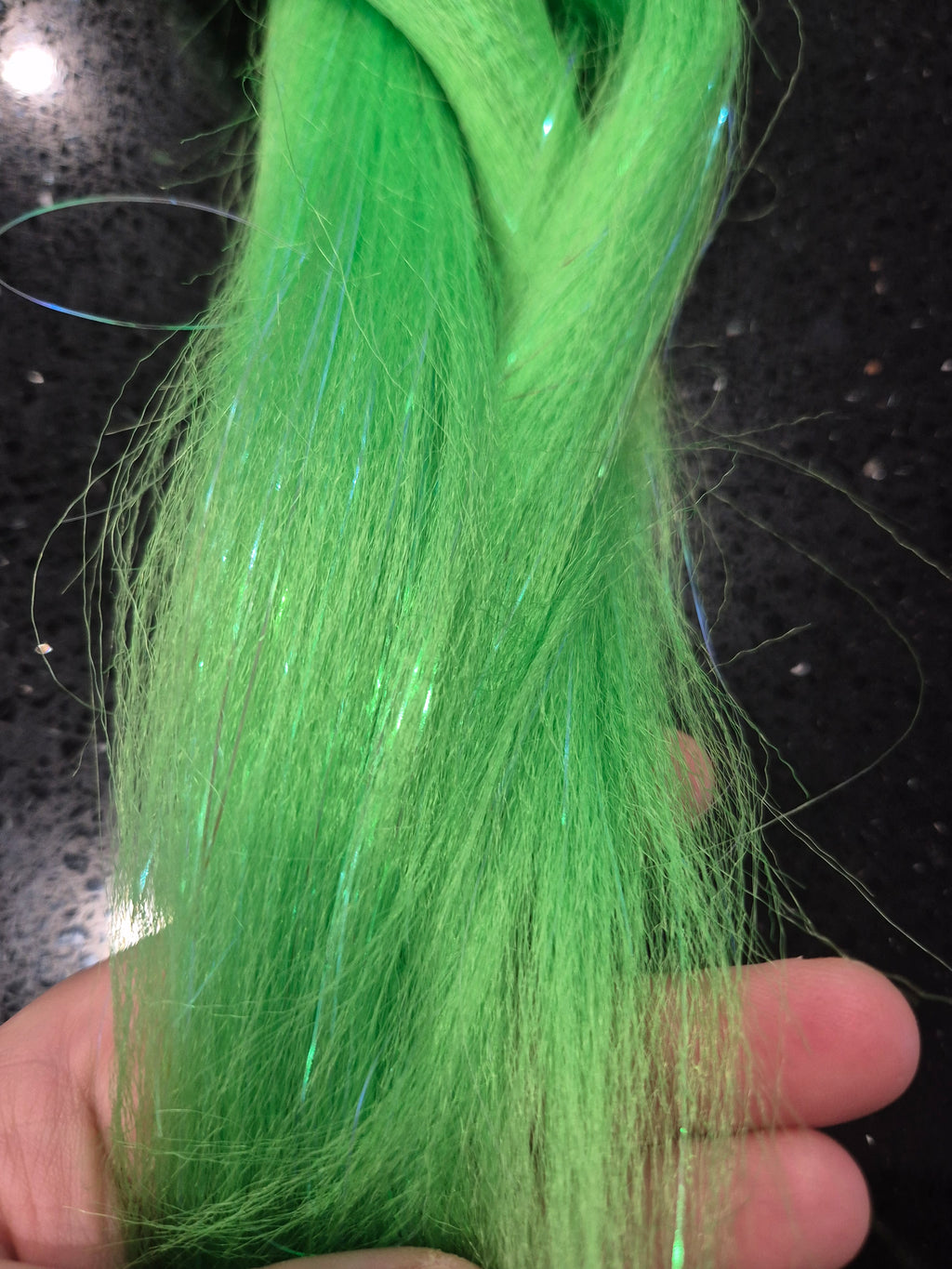 Lime Green – Glitter Braiding Hair 100g 💚✨