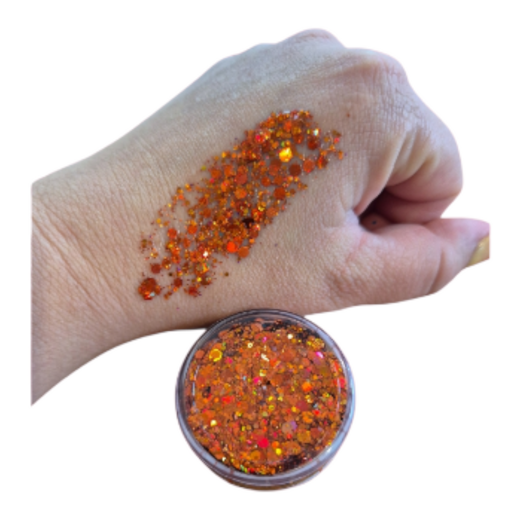 Orange Sunburst Glitter Gel - 30ml tub