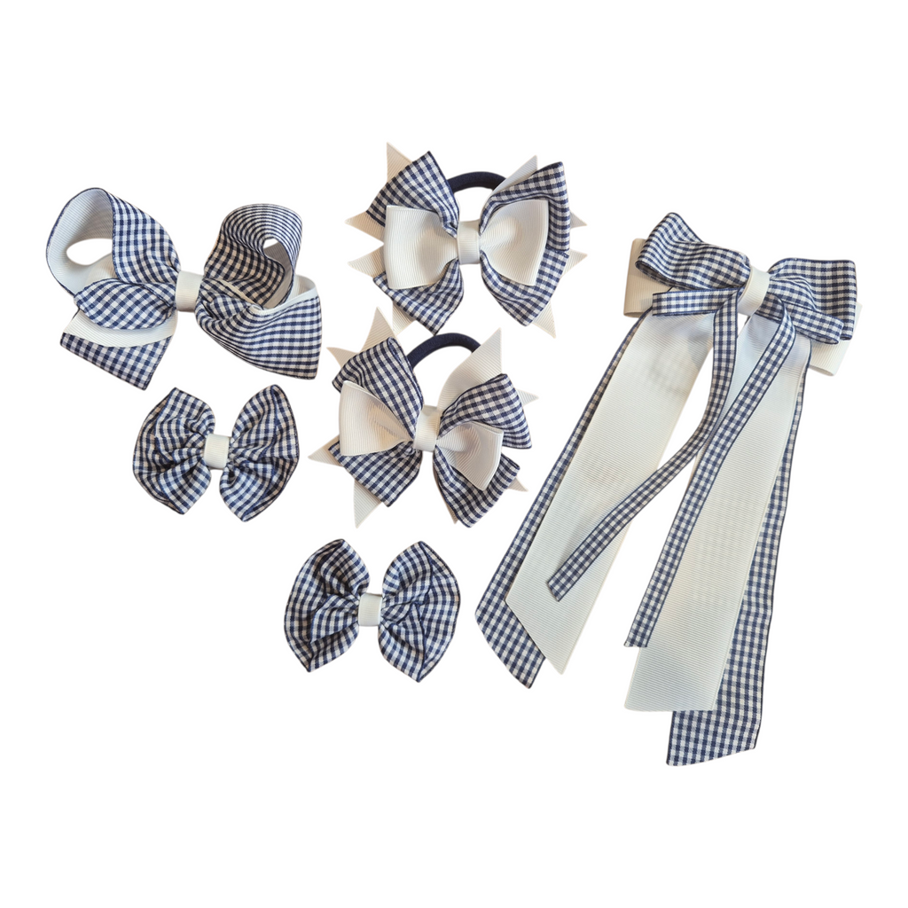 💙 Gingham School Bow Accessory Pack 💙